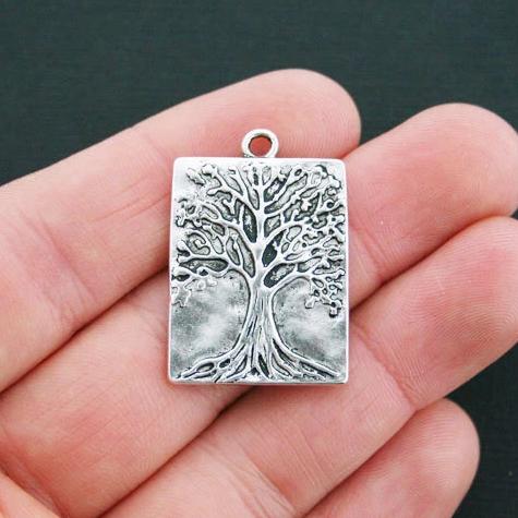 4 Tree of Life Antique Silver Tone Charms - SC4479