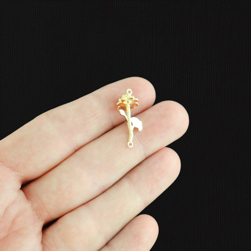 July Birth Flower Gold Tone Copper Charm 3D - GC340