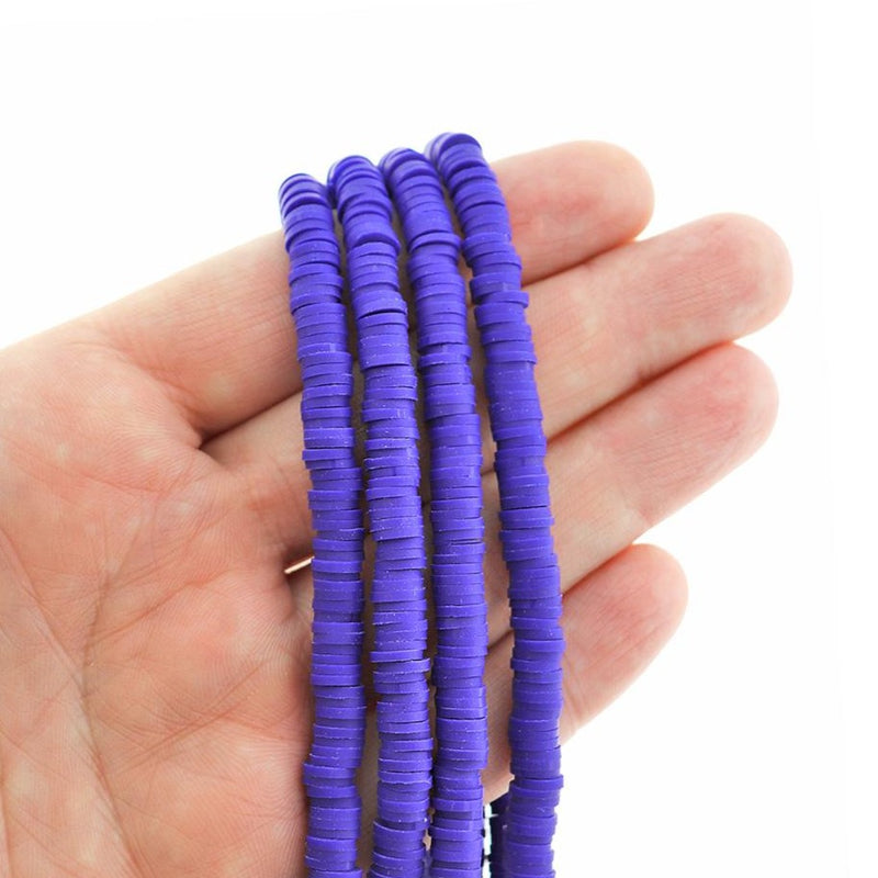 Heishi Polymer Clay Beads 6mm x 1mm - Royal Blue - 1 Strand 320 Beads - BD2635