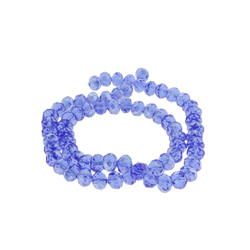 Faceted Glass Beads 8mm - Electroplated Royal Purple - 1 Strand 68 Beads - BD686