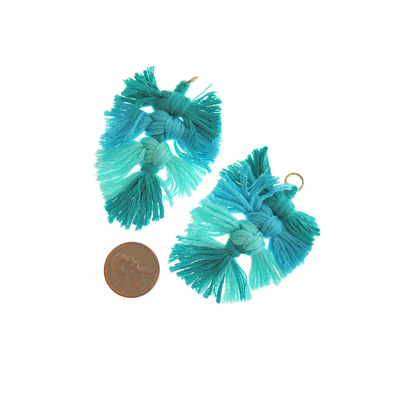 Polyester Leaf Tassel - 60mm - 2 Pieces - Choose Your Color!