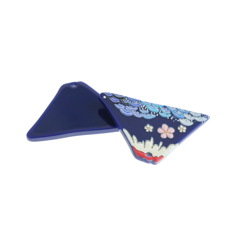 2 Floral Volcano Acrylic Charms - K113
