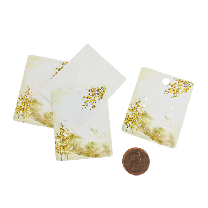 20 Cartes Présentoir Boucles d'Oreilles Fleurs Blanches - TL105