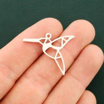 4 Charms Origami Colibri Argenté - SC6574