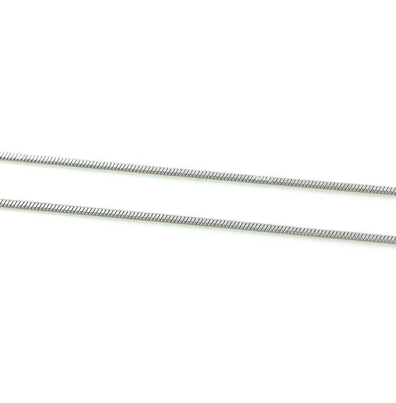 Collier chaîne serpent argenté 18" - 1mm - 1 collier - N491