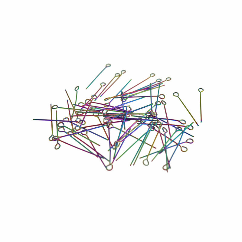 Épingles à œil en acier inoxydable galvanisé arc-en-ciel - 25 mm - 10 pièces - PIN029