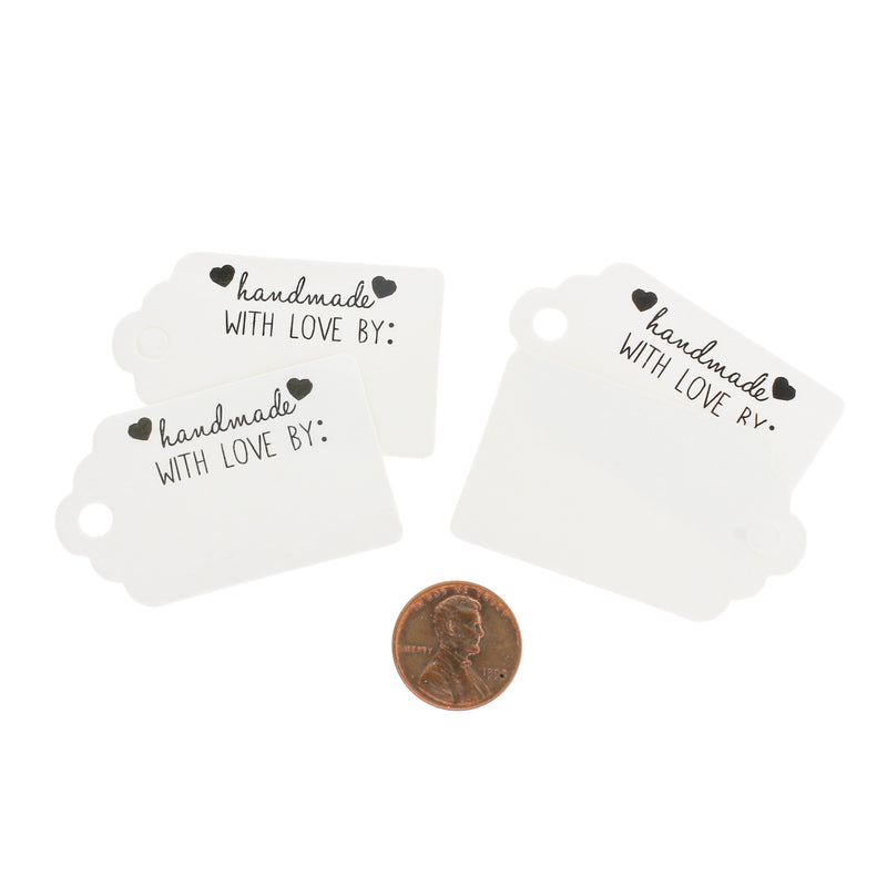 25 étiquettes en papier blanc faites à la main avec Love Tags - TL111