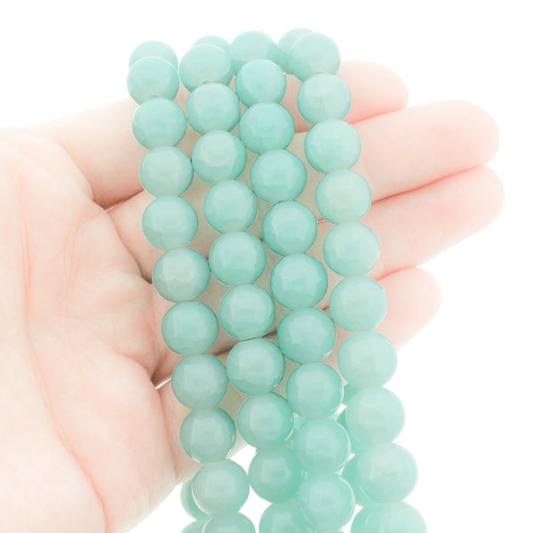 Round Glass Beads 10mm - Mint Green - 20 Beads - BD784