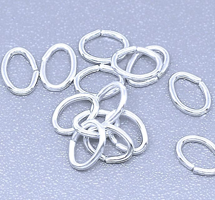 Silver Tone Oval Jump Rings 5.5mm x 4mm x 0.7mm - Open 21 Gauge - 2000 Rings - J056