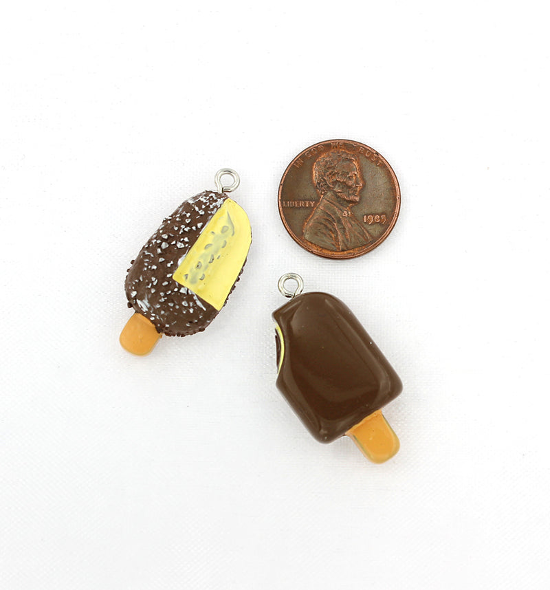 4 Ice Cream Resin Charms Assorted Colors 3D - K305