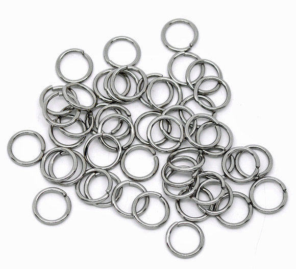 Stainless Steel Jump Rings 10mm x 1.2mm - Open 16 Gauge - 100 Rings - SS012