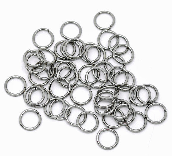 Anneaux en acier inoxydable 10 mm x 1,2 mm - Calibre 16 ouvert - 100 anneaux - SS012
