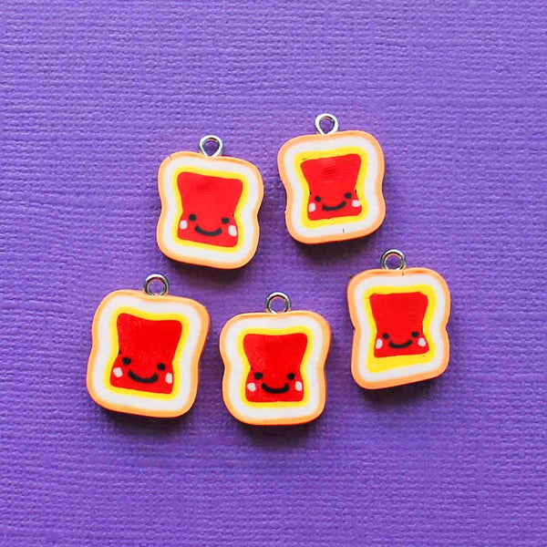 5 Jelly Polymer Clay Charms - E265