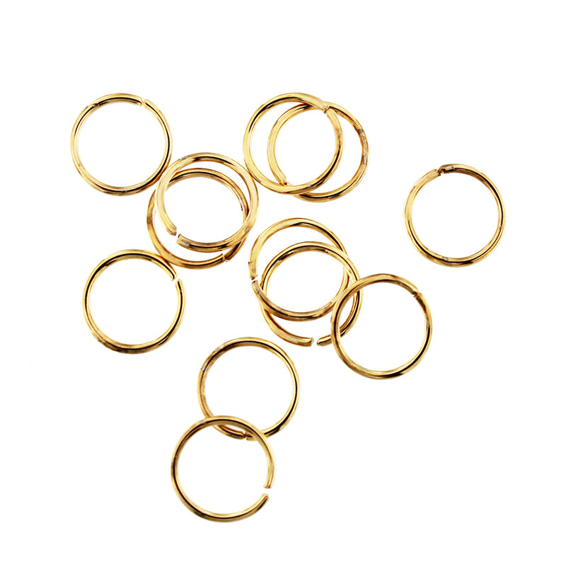 Gold Stainless Steel Jump Rings 8mm - Open 20 Gauge - 50 Rings - J146