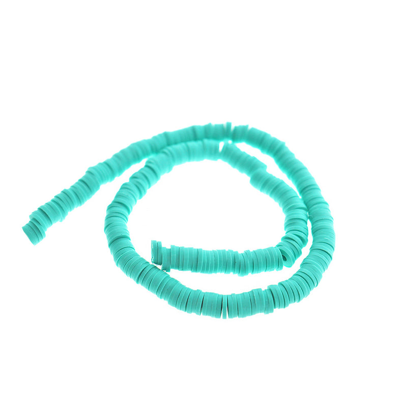 Heishi Polymer Clay Beads 6mm x 1mm - Turquoise - 1 Strand 320 Beads - BD2643