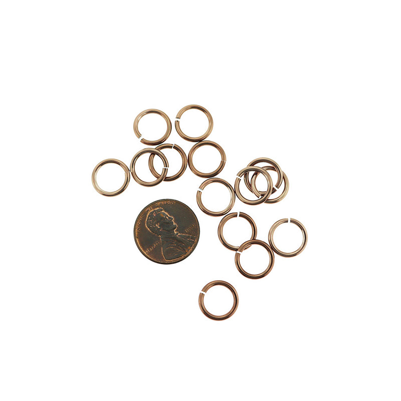 Anneaux de saut en aluminium ton bronze 11,5 mm x 1,5 mm - Calibre 15 ouvert - 25 anneaux - MT618