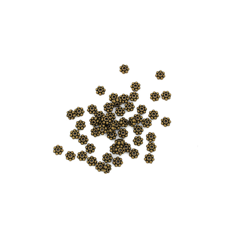 Perles d'espacement marguerite 5 mm - ton bronze - 100 perles - BC357