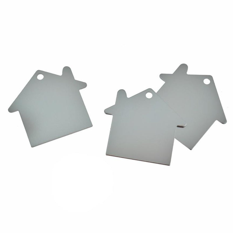 Ébauches d'estampage de maison - Aluminium argenté - 38 mm x 35 mm - 2 étiquettes - MT800