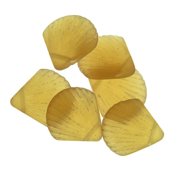 2 breloque en verre de mer de culture coquillage ambre - U154