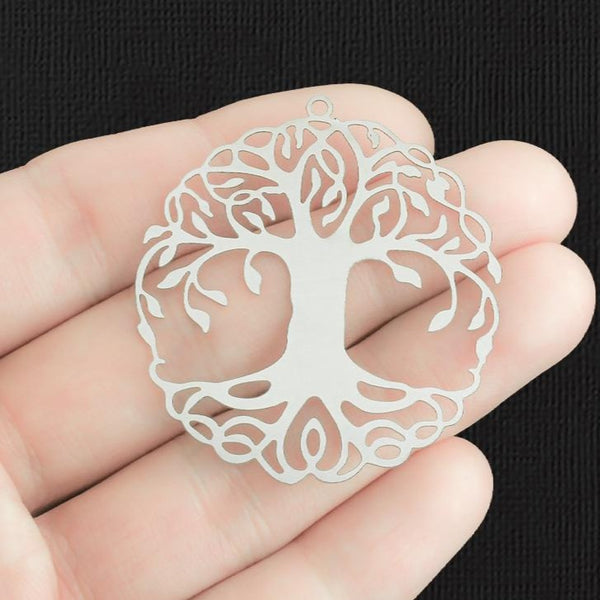 2 Tree of Life Stainless Steel Charms 2 Sided - SSP378