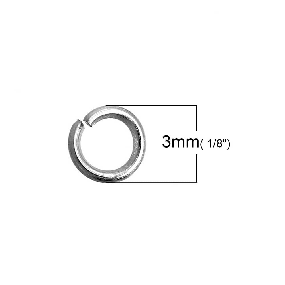 500 Stainless Steel Jump Rings 3.5mm x 0.4mm - Open 26 Gauge - SS063