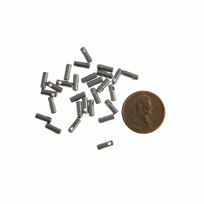 Extrémités de cordon en acier inoxydable - 7,5 mm x 2,6 mm - 10 pièces - FD898