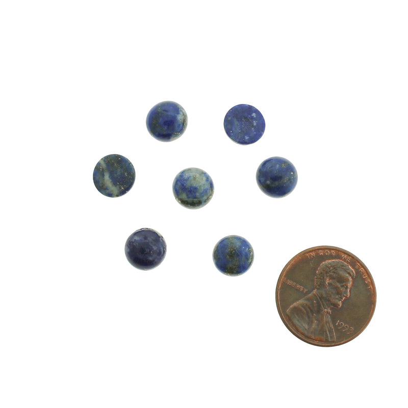 Joints de cabochon en pierres précieuses de lapis-lazuli naturel 8 mm - 4 pièces - CBD017