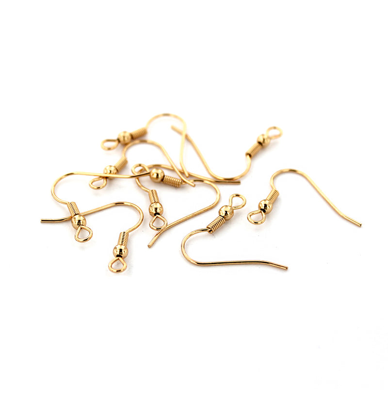 Gold Tone Stainless Steel Earrings - French Style Hooks - 20mm x 20mm - 10 Pieces 5 Pairs - MT727