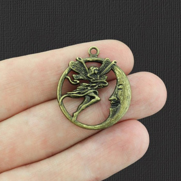 5 breloques de ton bronze antique Fairy Moon - BC092