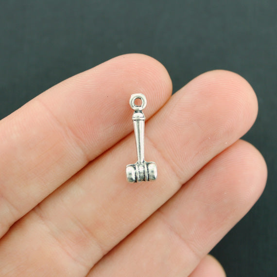 10 Gavel Antique Silver Tone Charms 3D - SC5843