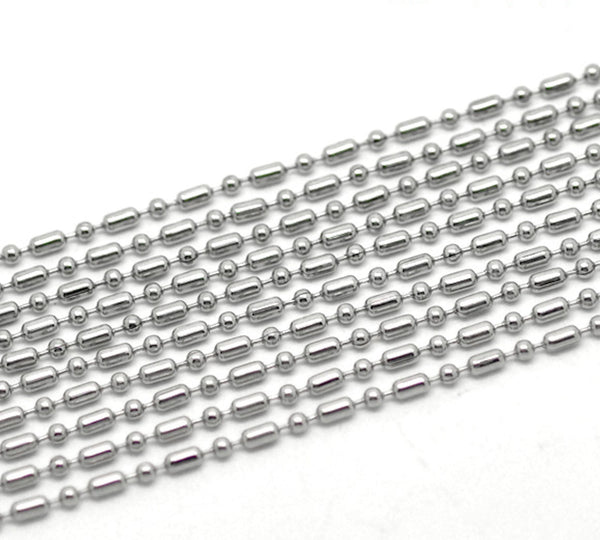 Chaîne à billes en acier inoxydable BULK 32 pieds - 2,4 mm - FD092
