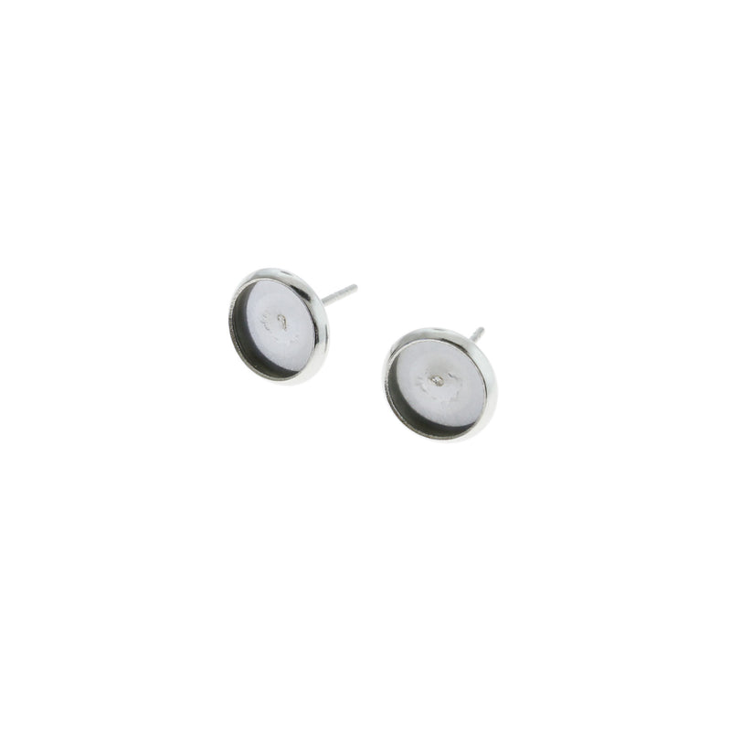 Stainless Steel Earrings - Stud Cabochon - 10mm x 12mm - 12 Pieces 6 Pairs - ER148