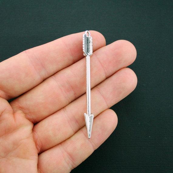6 Arrow Antique Silver Tone Charms 3D - SC6132
