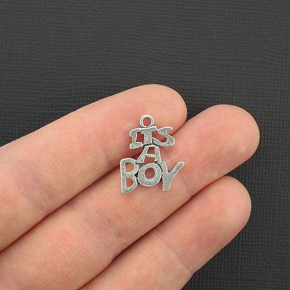 6 breloques ton argent antique bébé garçon - SC3326