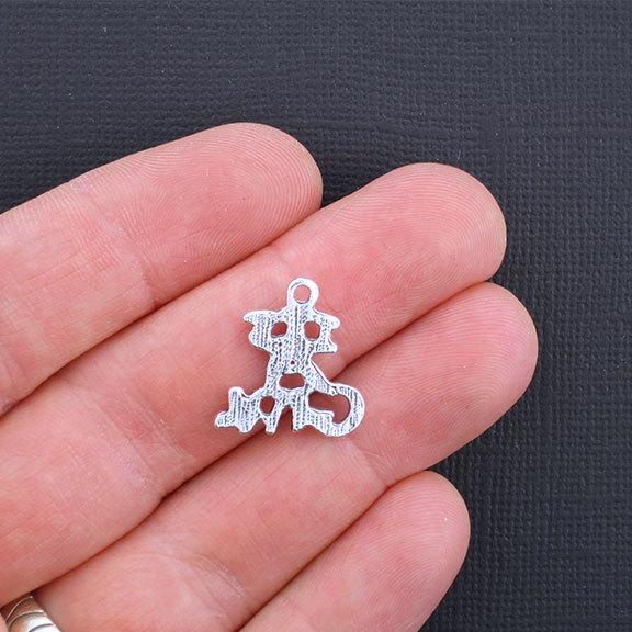 6 breloques argentées antiques pour bébé fille - SC3325