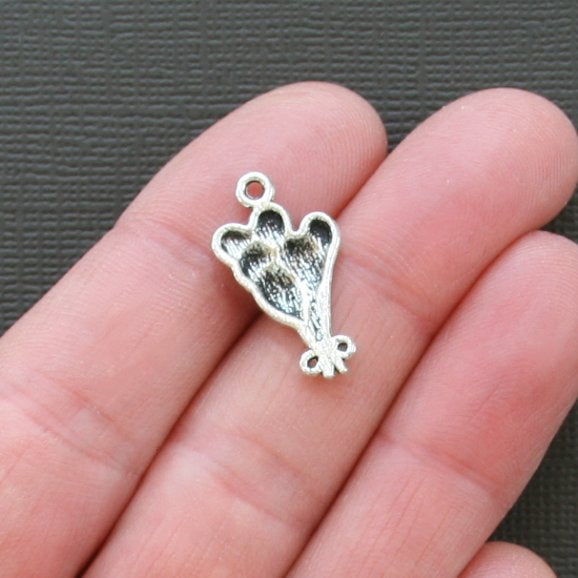 6 Balloon Antique Silver Tone Charms - SC2214