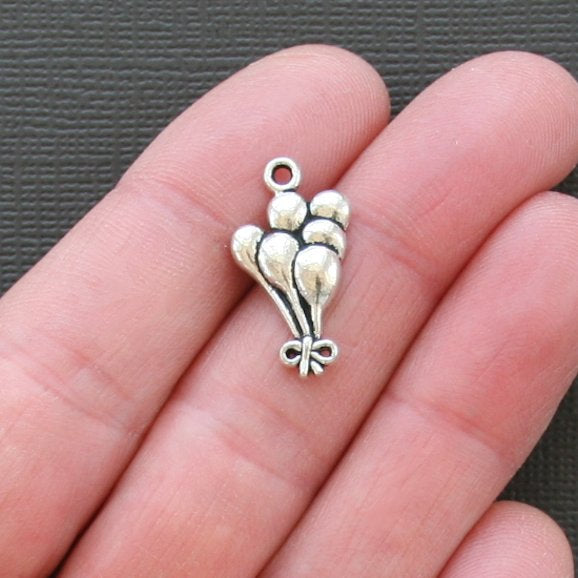 6 Balloon Antique Silver Tone Charms - SC2214