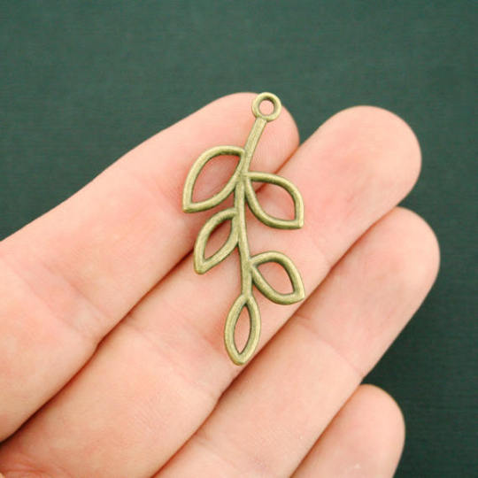 6 Branch Connector Antique Bronze Tone Charms 2 Sided - BC296