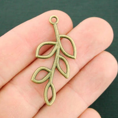 6 Branch Connector Antique Bronze Tone Charms 2 Sided - BC296