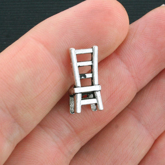 6 Chair Antique Silver Tone Charms 3D - SC4043