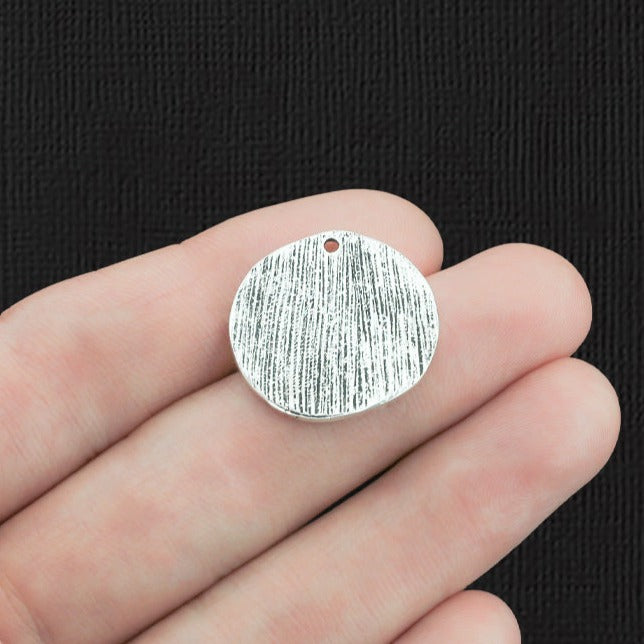 6 Crescent Moon Star Antique Silver Tone Charms - SC7173