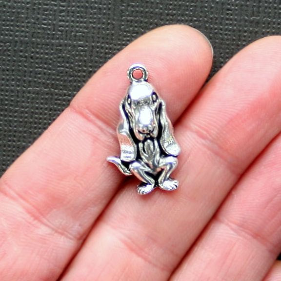 6 Dog Antique Silver Tone Charms - SC2721