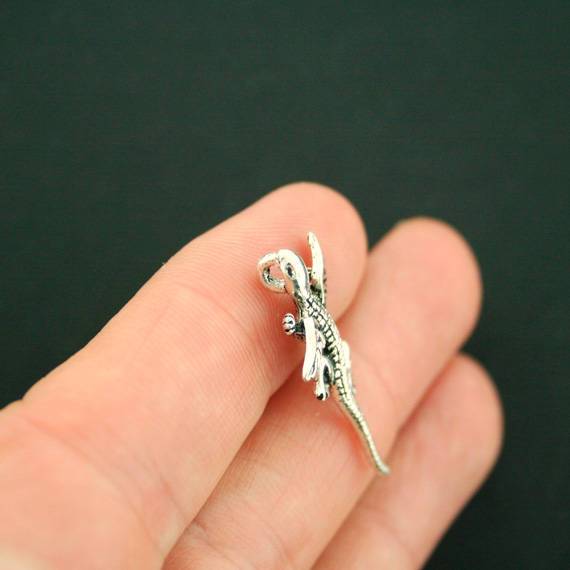 6 breloques argentées antiques Dragon - SC7318