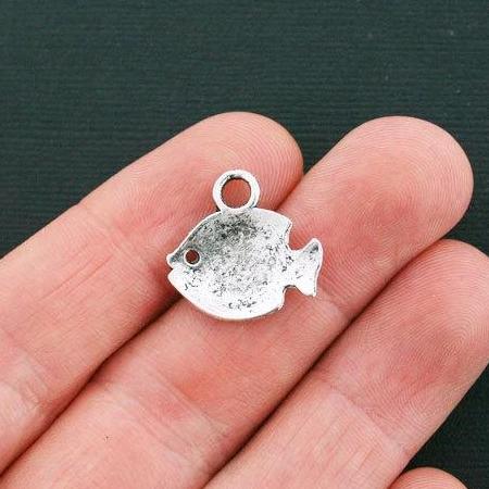 6 breloques de ton argent antique poisson - SC4395