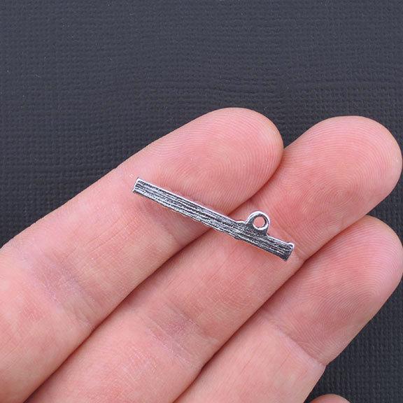 6 Flute Antique Silver Tone Charms - SC3324