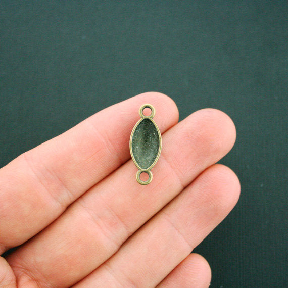 6 Football Connector Antique Bronze Tone Charms - BC699