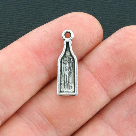 6 Gin Bottle Antique Silver Tone Charms - SC3952