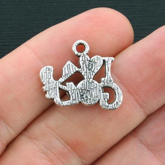 6 Golf Antique Silver Tone Charms - SC4188