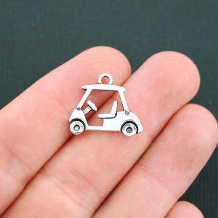 6 breloques de ton argent antique voiturette de golf - SC4952