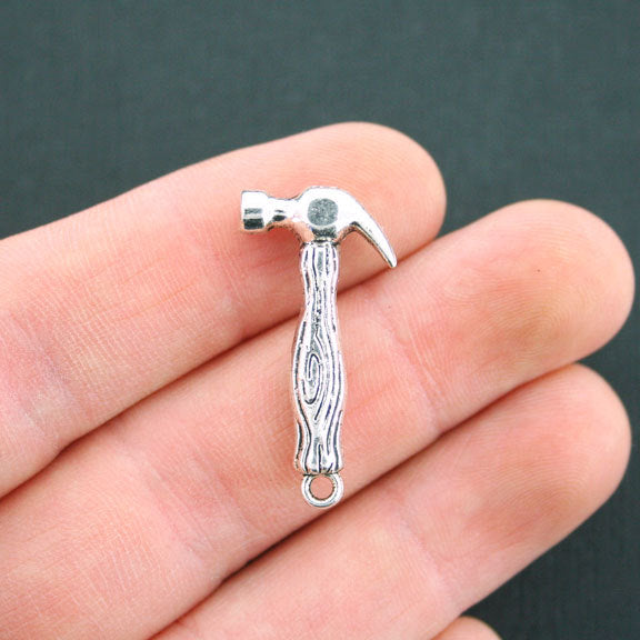 6 Hammer Antique Silver Tone Charms 3D - SC5027